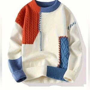 Rare Designer Patchwork Sweater Very High Quality  Sweater Mens 2x